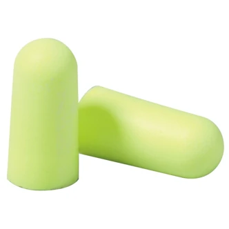 3M E-A-Rsoft Yellow Neons Earplugs, Disposable, Uncorded, Regular, Yellow, Foam, NRR 33 dB, 200/Box, 10/CT