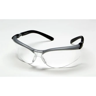3M BX Protective Eyewear Safety Glasses, Clear, Adjustable, Anti-Scratch, Anti-Fog, Half-Frame, Silver/Black, 20/CT
