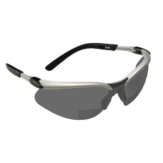 3M BX Reader Protective Eyewear, Anti-Fog, Gray, Adjustable Temples, 1.5 Diopter