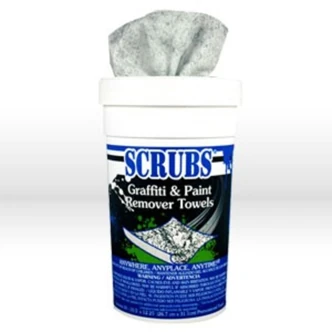 Dymon SCRUBS Graffiti Remover Towels, Spray Paint Remover, Clear, 30 Towels, 6/CT