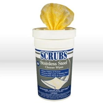 Dymon Stainless Steel Cleaning Wipes, Towelettes, Clear, 30 Ct, 6/CT