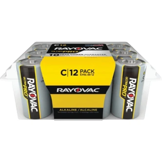 Rayovac ALC-12, C Alkaline Battery, Mercury Free, 7-Year Shelf Life, 8/PK