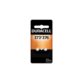 Duracell D377, Button Battery, Silver Oxide, 1.55 V, 24 mAh, 2/PK