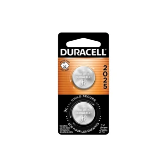 Duracell 2025 3V Lithium Coin Batteries, Bitter Coating, 2/PK