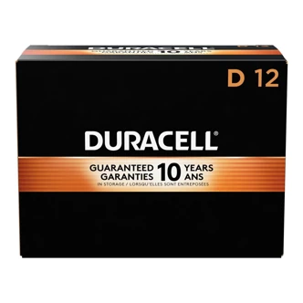 Duracell Coppertop D Alkaline Battery, 12/PK