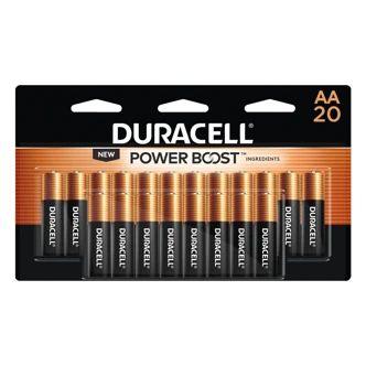 Duracell Coppertop AA Alkaline Batteries, 1.5 V, 20/PK