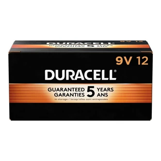 Duracell Coppertop 9V Alkaline Batteries, 12/PK