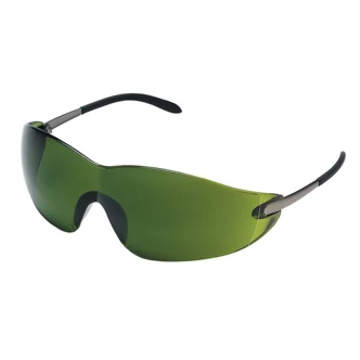 MCR Safety S21 Series Safety Glasses, Green Lens, Duramass Hard Coat, Chrome Metal Temples, 12/CT