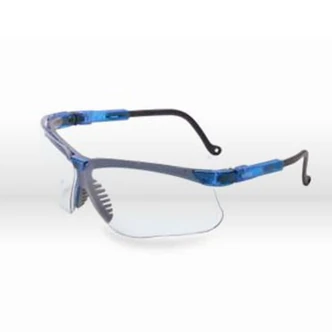 Honeywell Uvex Genesis Safety Glasses, Vapor Blue, Clear Lens, Hardcoat, 10/CS