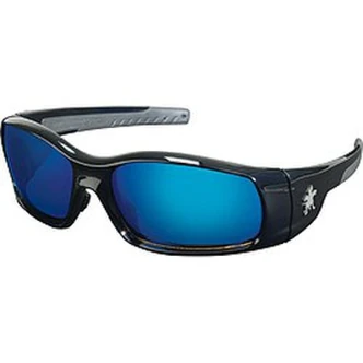 MCR Safety Swagger SR1 Safety Glasses, Blue Diamond Mirror Lens, Black Frame, 12/Pairs