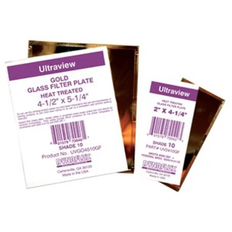 Dynaflux Gold Glass Filter Plates, 2" x 4-1/4", Shade 11, 50/CT
