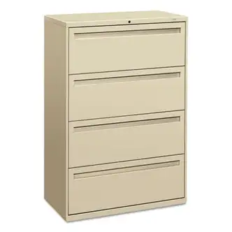 Brigade 700 Series Lateral File, 4 Legal/Letter-Size File Drawers, Putty, 36" x 18" x 52.5"