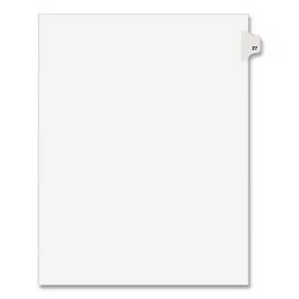 Preprinted Legal Exhibit Side Tab Index Dividers, Avery Style, 10-Tab, 27, 11 x 8.5, White, 25/Pack, (1027)