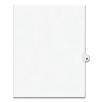 Preprinted Legal Exhibit Side Tab Index Dividers, Avery Style, 10-Tab, 65, 11 x 8.5, White, 25/Pack, (1065)