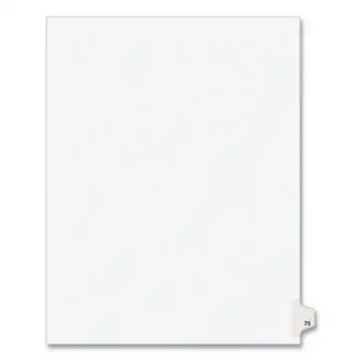 Preprinted Legal Exhibit Side Tab Index Dividers, Avery Style, 10-Tab, 75, 11 x 8.5, White, 25/Pack, (1075)