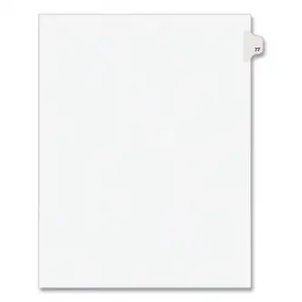 Preprinted Legal Exhibit Side Tab Index Dividers, Avery Style, 10-Tab, 77, 11 x 8.5, White, 25/Pack, (1077)