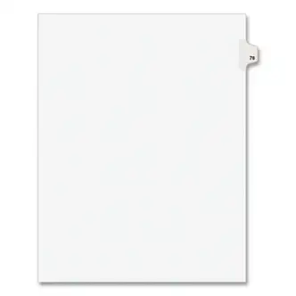 Preprinted Legal Exhibit Side Tab Index Dividers, Avery Style, 10-Tab, 78, 11 x 8.5, White, 25/Pack, (1078)