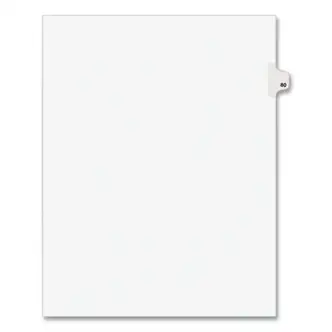 Preprinted Legal Exhibit Side Tab Index Dividers, Avery Style, 10-Tab, 80, 11 x 8.5, White, 25/Pack, (1080)