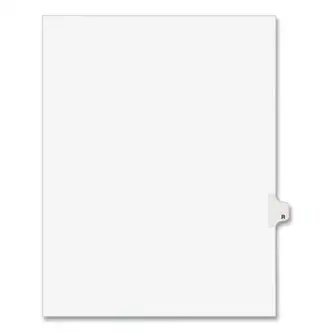 Preprinted Legal Exhibit Side Tab Index Dividers, Avery Style, 26-Tab, R, 11 x 8.5, White, 25/Pack, (1418)