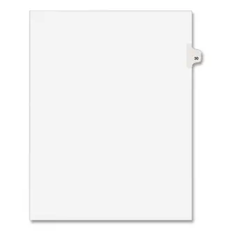 Preprinted Legal Exhibit Side Tab Index Dividers, Avery Style, 10-Tab, 30, 11 x 8.5, White, 25/Pack, (1030)