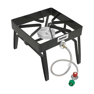Barbour International, Outdoor Patio Stove, Single Burner, Heavy Duty Steel Frame, 16 in x 16 in Cooking Surface, 13 in H, UL Listed