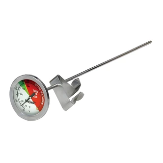 Bayou Classic Long Stem Thermometer, Stainless Steel, 12 in, With Clip