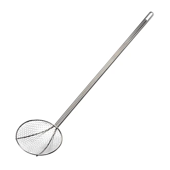 Bayou Classic Medium Mesh Skimmer, Nickel Plated, 36 in Handle, 8 in Bowl