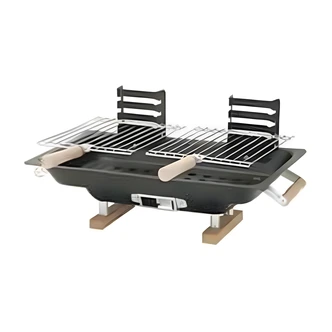21st Century Hibachi Grill, Tabletop, 3-Position Cooking Grids, Heavy Duty Stamped Steel, 133 Sq In Cooking Surface