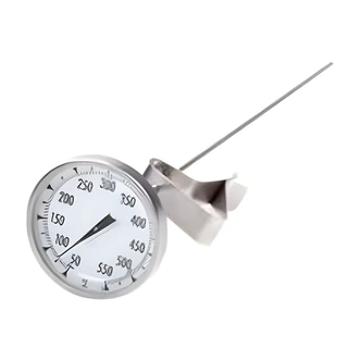 21st Century Fryer Thermometer, 12 in, Pot Clip, 2 in Dial, 500 F
