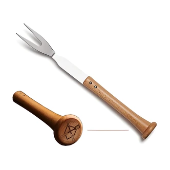 Baseball BBQ Forkball Fork, Stainless Steel, Hardwood Handle, 16" L