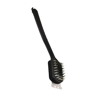 21st Century Grill Brush, 20 in, Plastic Handle, Stainless Steel Bristles, Metal Scraper, For Porcelain And Chrome Grids