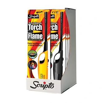 Calico Scripto Wind Resistant Utility Lighter, Torch Flame, 12/CS