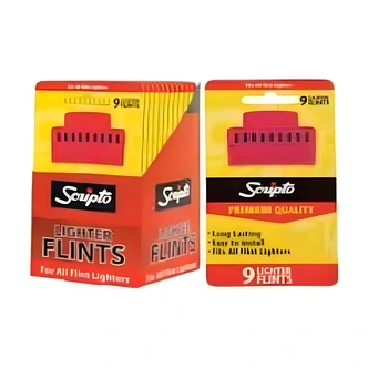Calico Scripto Lighter Flints, 9/PK, Fits All Flint Lighters, 12/CS