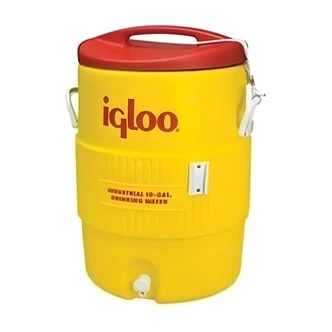 Igloo Beverage Cooler, 10 Gal, Yellow/Red