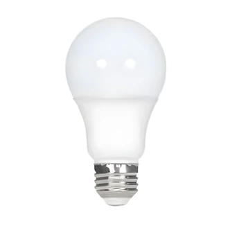 Satco LED Light Bulb, A19, 9W, 800 Lumens, 5000K, Dimmable, Frosted, E26 Base