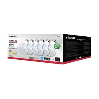 Satco BR30 LED Bulb, 10W, 3000K, Dimmable, Frosted, Medium Base, 700 Lumens, 6/PK