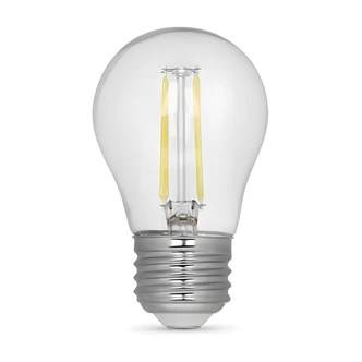 Feit Electric A15 LED Light Bulb, 60W Equivalent, 5000K, Dimmable, Crystal Clear, 2/PK