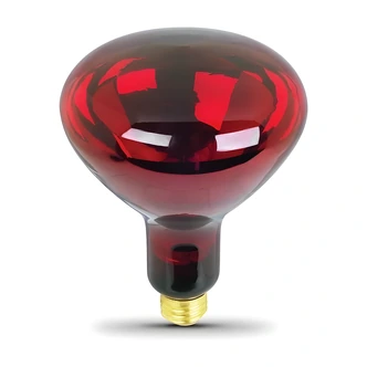 Feit Electric 250W R40 Red Heat Lamp Bulb, Dimmable, E26 Base, 2,000 Hr, 1/EA