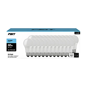 Feit Electric A19 LED Light Bulb, 60W Equivalent, 2700K, 800 Lumen, Non-Dimmable, 24/PK