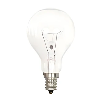 Satco Incandescent General Service Bulb, 40W, 120V, Clear, Candelabra Base, Dimmable, 2/PK
