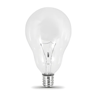 Feit Electric A15 Ceiling Fan Bulb, Dimmable, Clear, Candelabra E12 Base, 40 W, 120 V, 2/PK