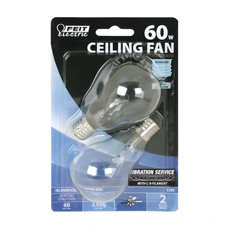 Satco LED Light Bulb, Medium Base, Clear, 2.5W, 2700K, Dimmable, 2/PK