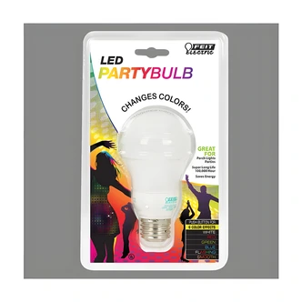 Feit Electric, LED Color Changing Party Bulb, A19, 6 Color Effects, 12 LEDs, Indoor/Outdoor