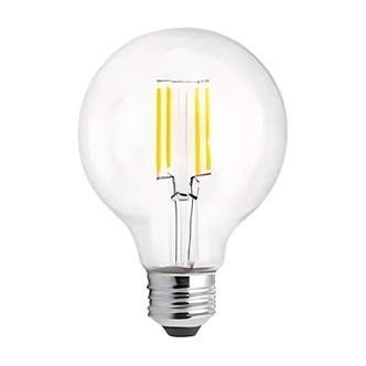 Satco G25 LED Light Bulb, Clear, Dimmable, Warm White, E26, 4.5W, 40W Equiv, 350 Lumens, 2/PK