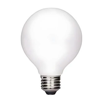 Satco LED Globe Light Bulb, G25, 4.5W, Dimmable, Warm White, Medium Base, 2/PK