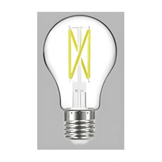 Satco A19 LED Bulb, Clear, Dimmable, 2700K, E26, 120V