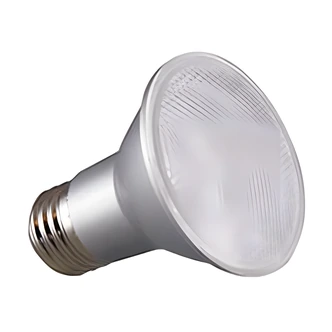 Satco PAR20 LED Light Bulb, 6.5 W, Dimmable, Warm White, Wet Location Rated, Silver Reflector, 25,000 hr