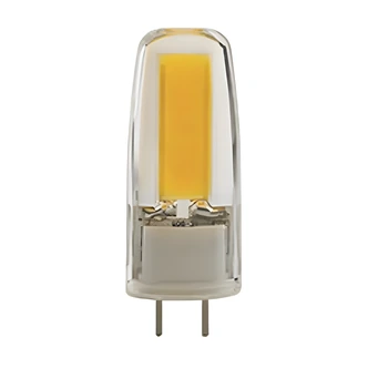 Satco LED Miniature Light Bulb, G8 Bi-Pin, 4W, 3000K, Clear, 480 Lumen, Dimmable, Enclosed Fixture, Damp Location