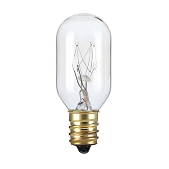 Satco T7 Incandescent Bulb, Candelabra Base, Clear, 25 W, 130 Lumens, 2700K, 360 Beam Spread