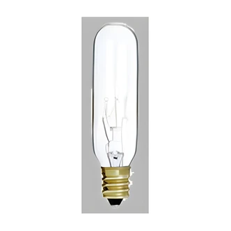 Satco Candelabra Base Bulb, Incandescent, T6, Clear, 25 W, 120 V, 180 Lumens, Carded